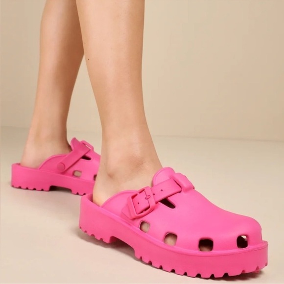 Free people Karlie Watermelon Foam Slip-On Lug Sole Platform Buckle Clogs - Picture 1 of 13